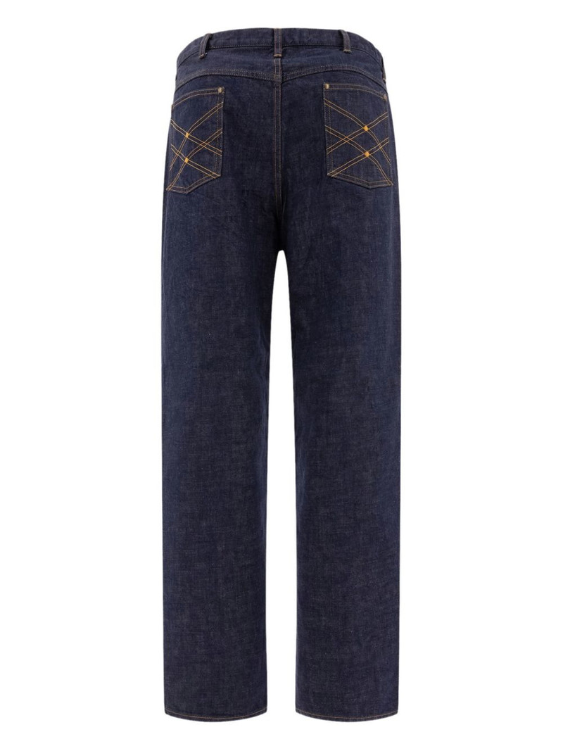 South2 West8 cross-stitch pocket denim jeans outlook