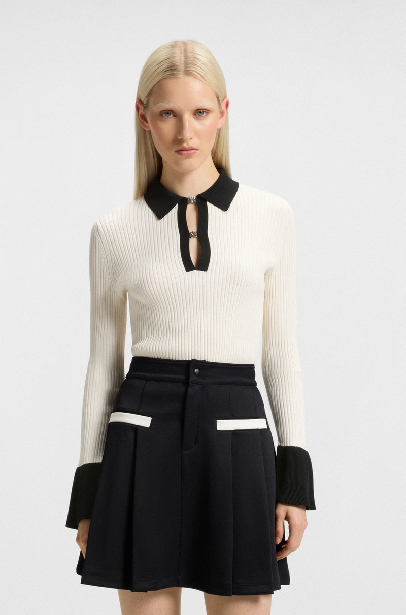 KNIT POLO WITH STACKED-LOGO PLACKET CLOSURES 2
