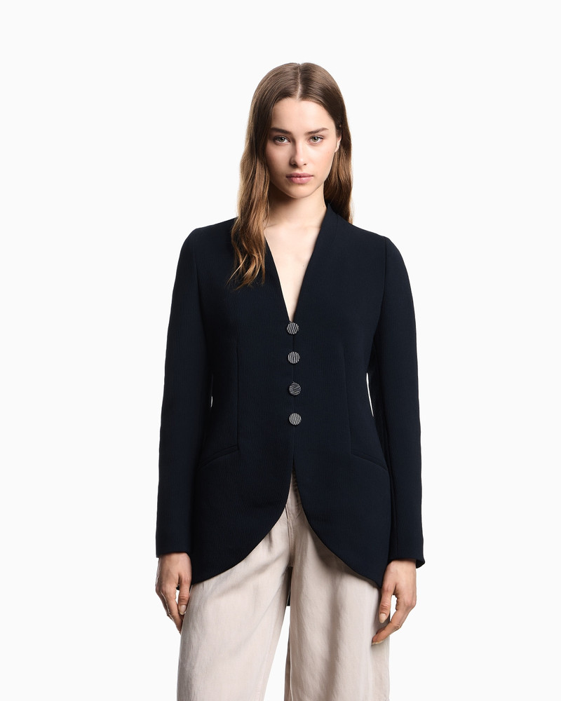 EMPORIO ARMANI CRÊPE-EFFECT CADY BLAZER outlook