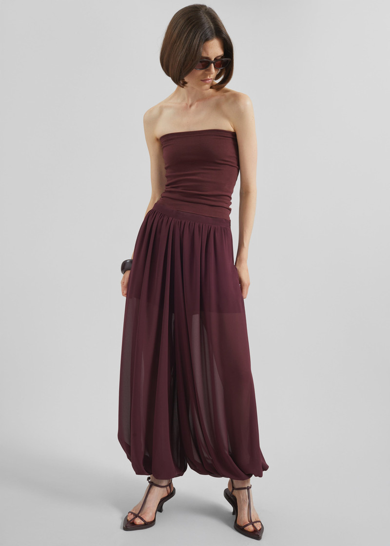 Solrae Tube Top - Burgundy 4