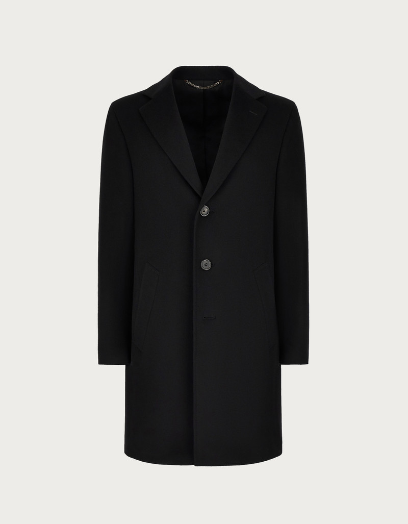 BLACK COAT IN WOOL AND CASHMERE 1