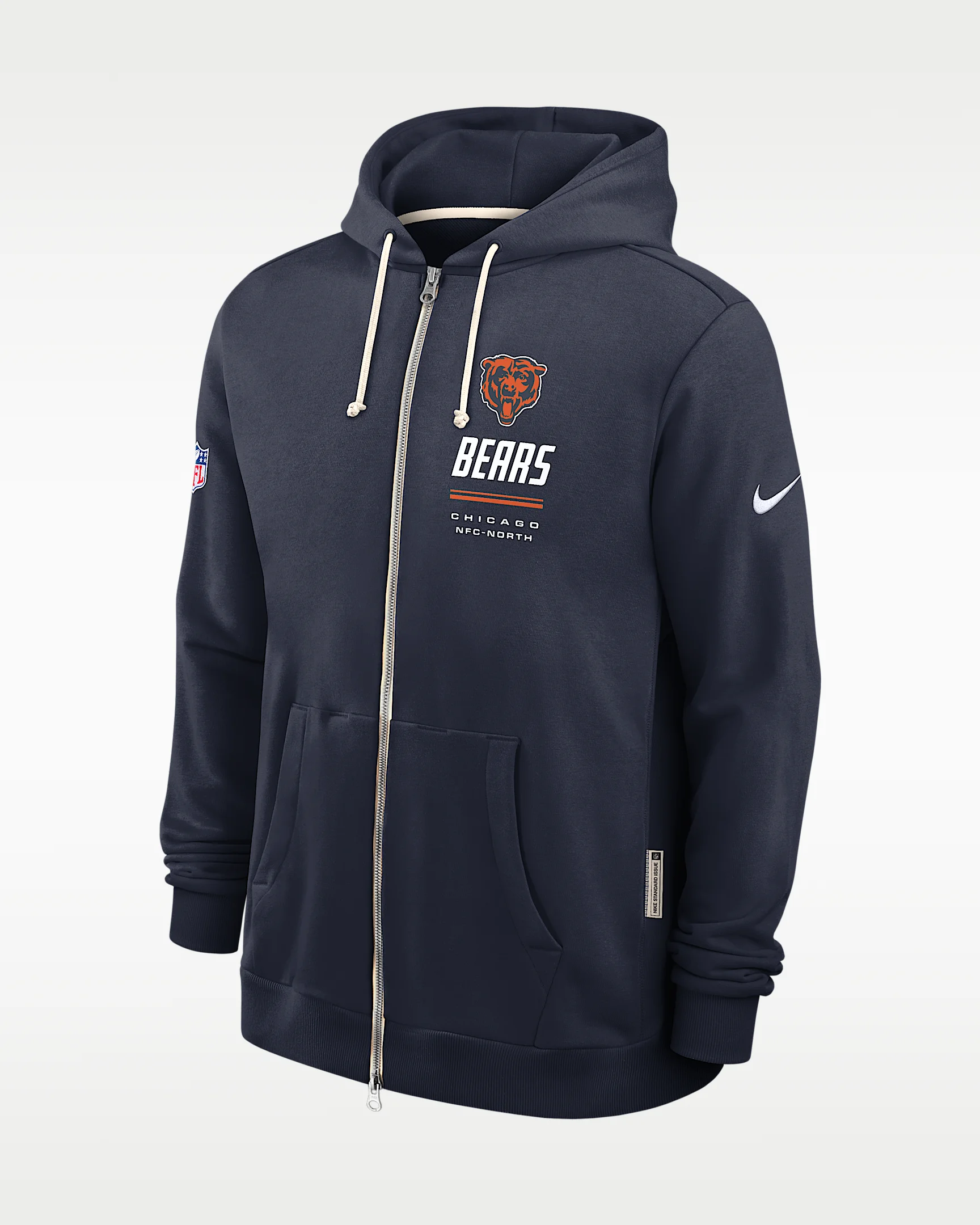 Chicago Bears Sideline Standard Issue Men's Nike Dri-FIT NFL Full-Zip Hoodie - 1