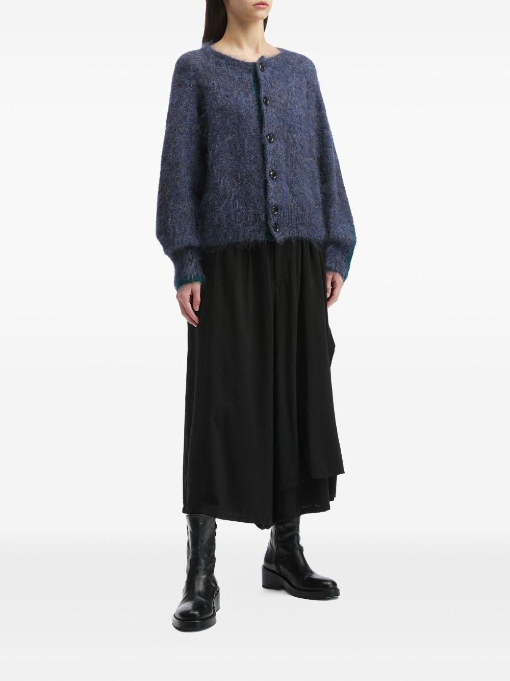 button-front mohair cardigan - 2