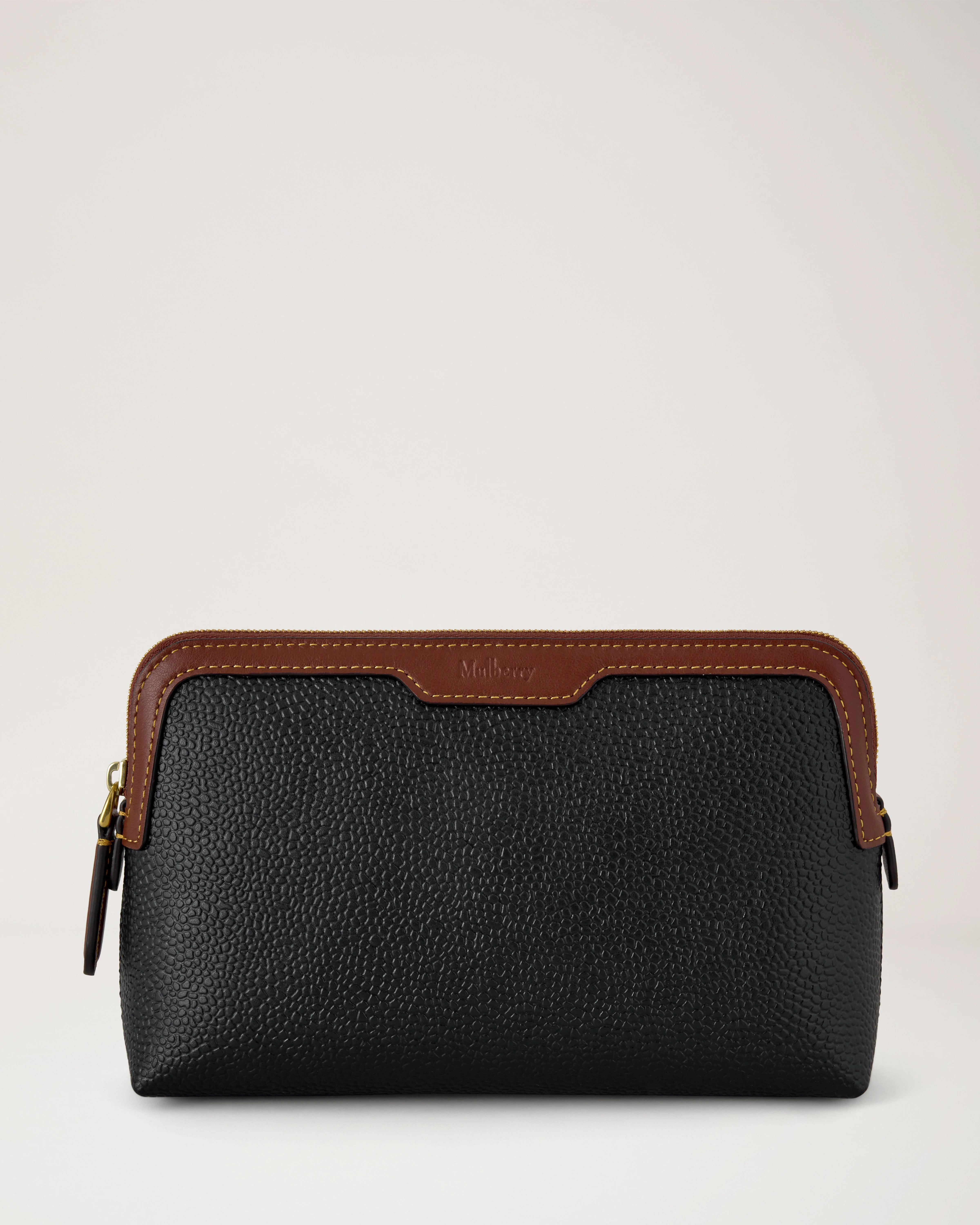 Small Cosmetic Pouch Black & Cognac Bio Based Scotchgrain - 1