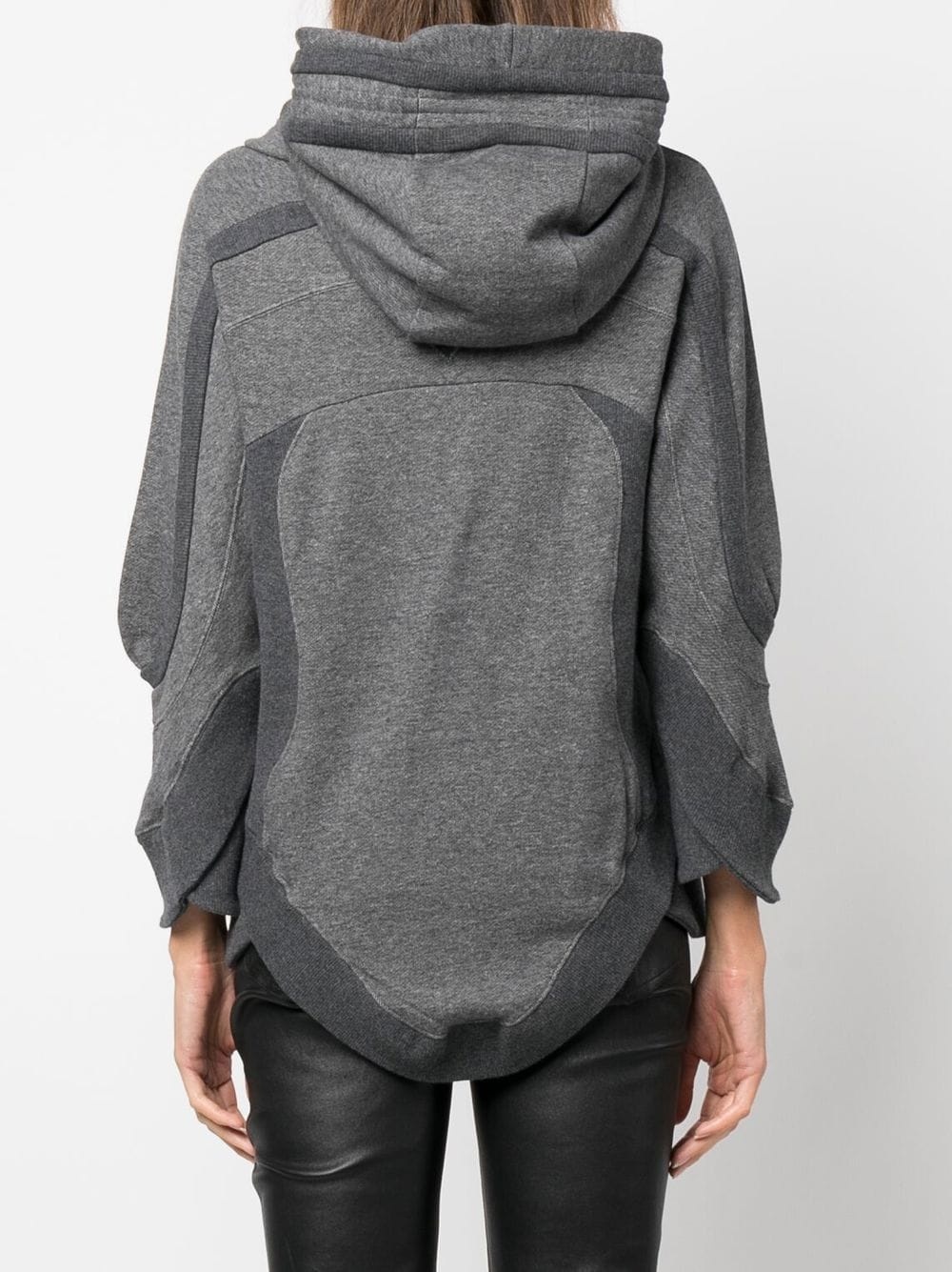 curved-hem cotton hoodie - 4