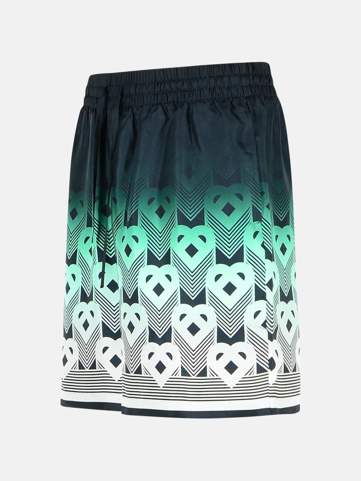 GREEN SILK BERMUDA SHORTS - 2