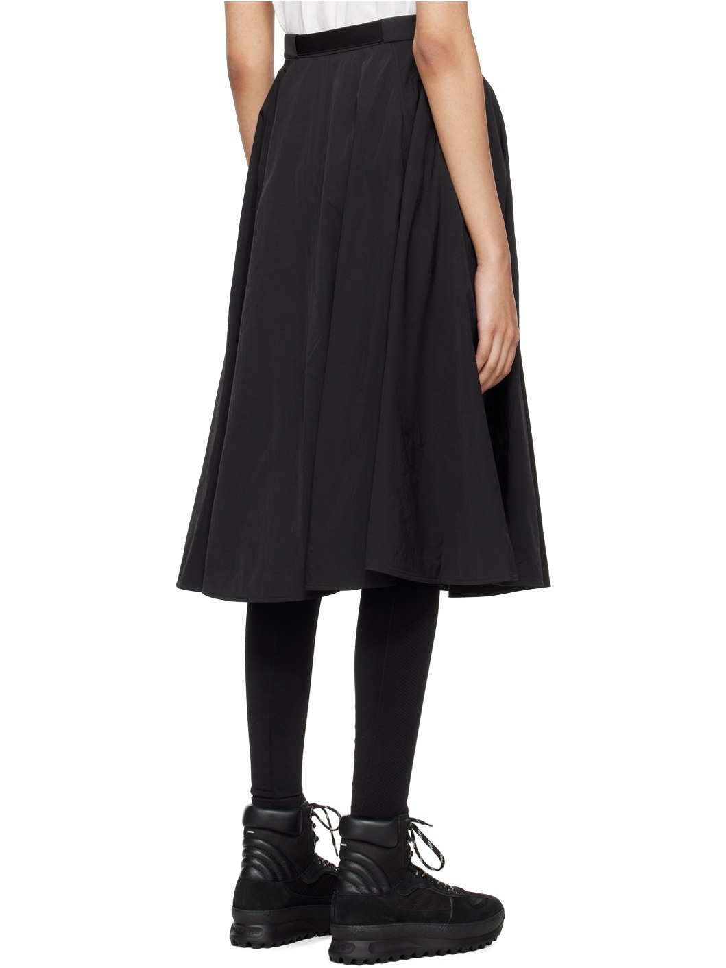 Black Belted Midi Skirt - 3