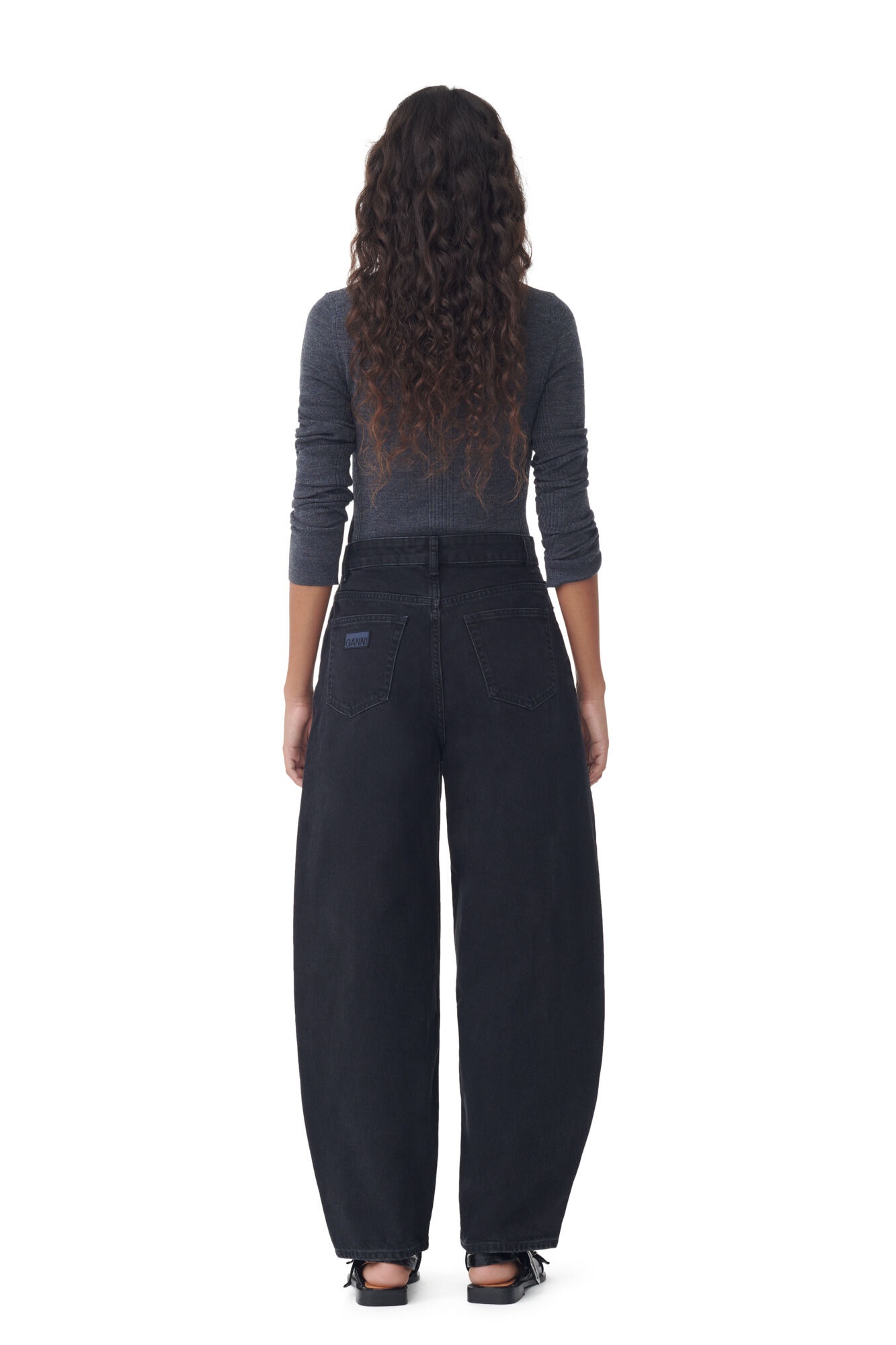 WASHED BLACK STARY JEANS - 5