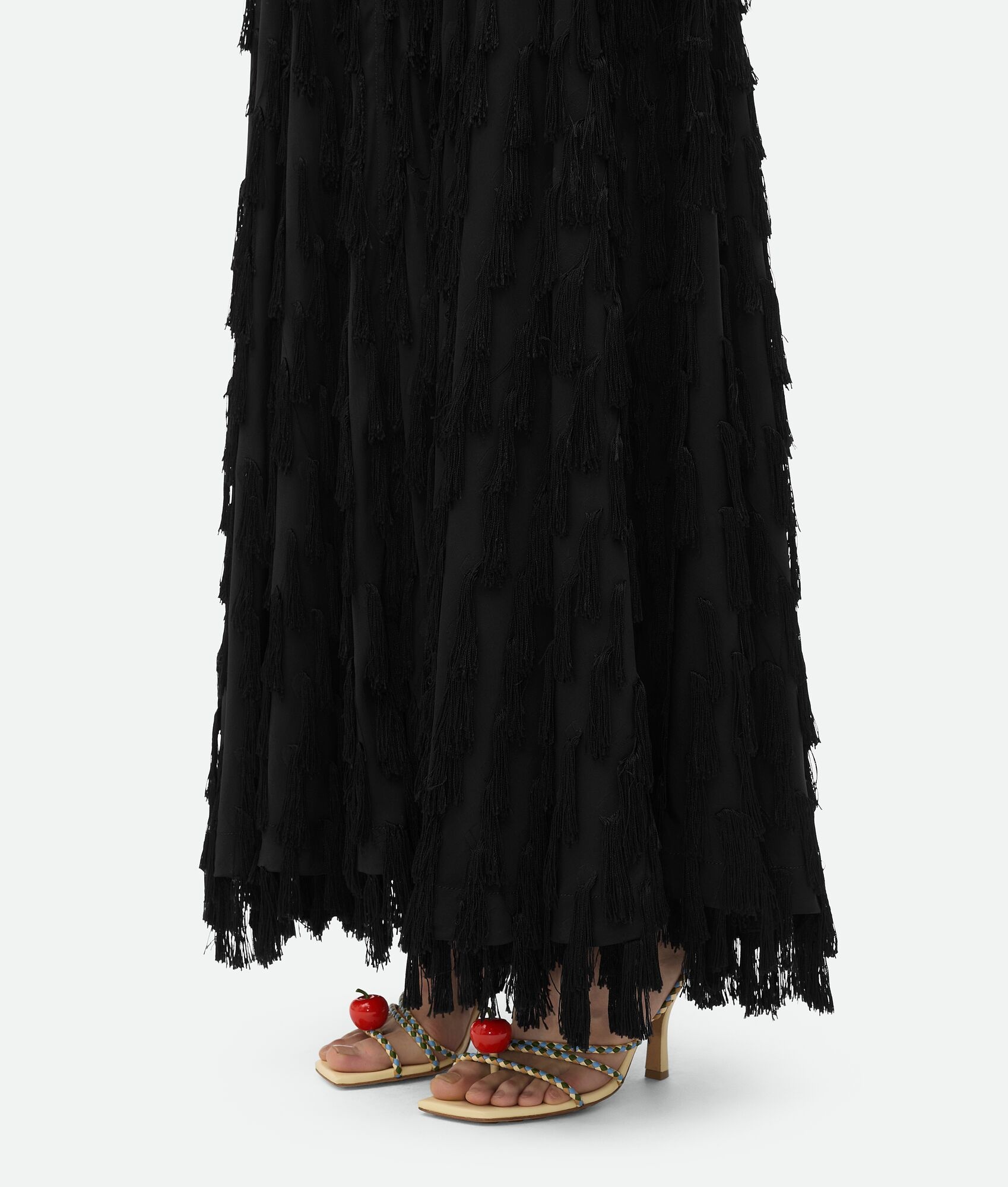 Fringed Fil Coupe Crepe Dress - 5
