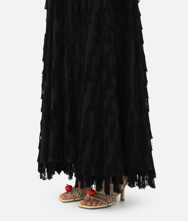 Fringed Fil Coupe Crepe Dress 5
