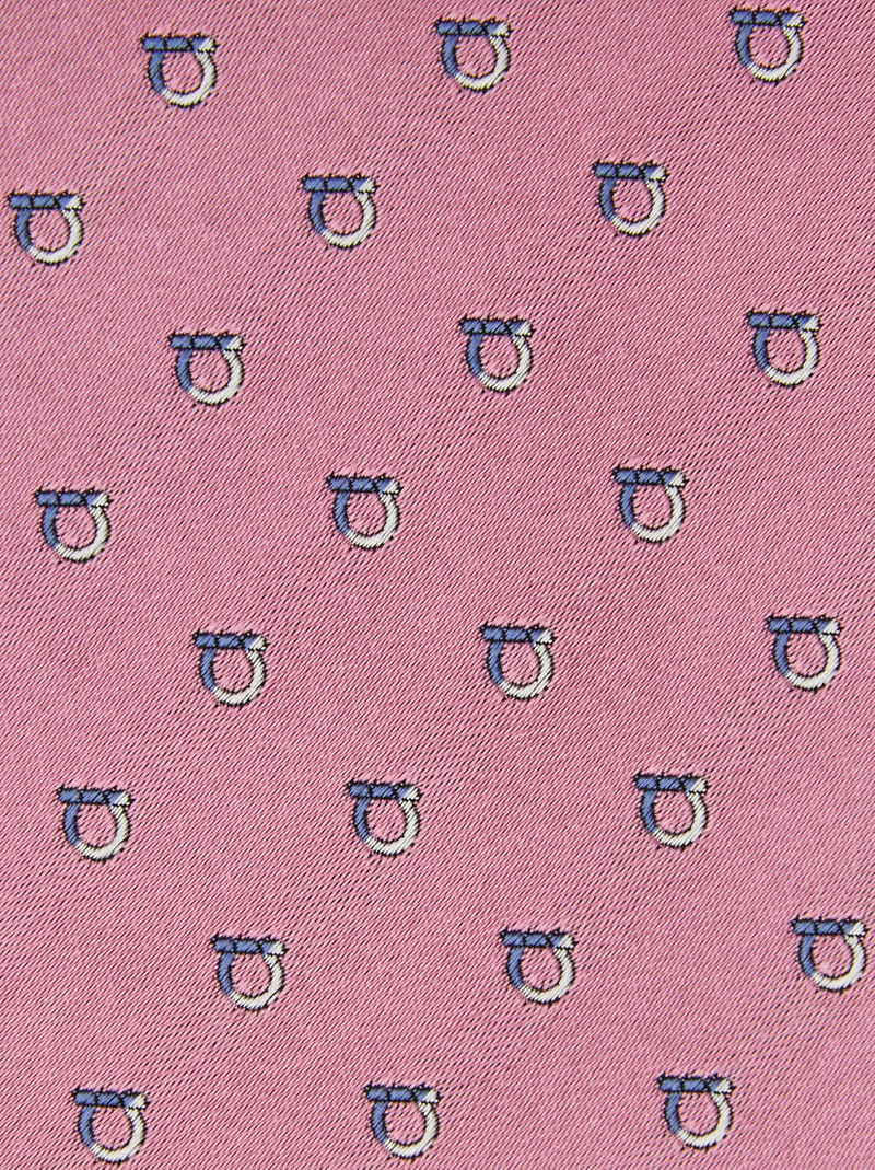 FERRAGAMO Two tone Gancini jacquard tie outlook