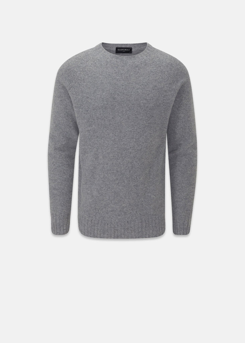 Men's Henley Lambswool Jumper Grey 1