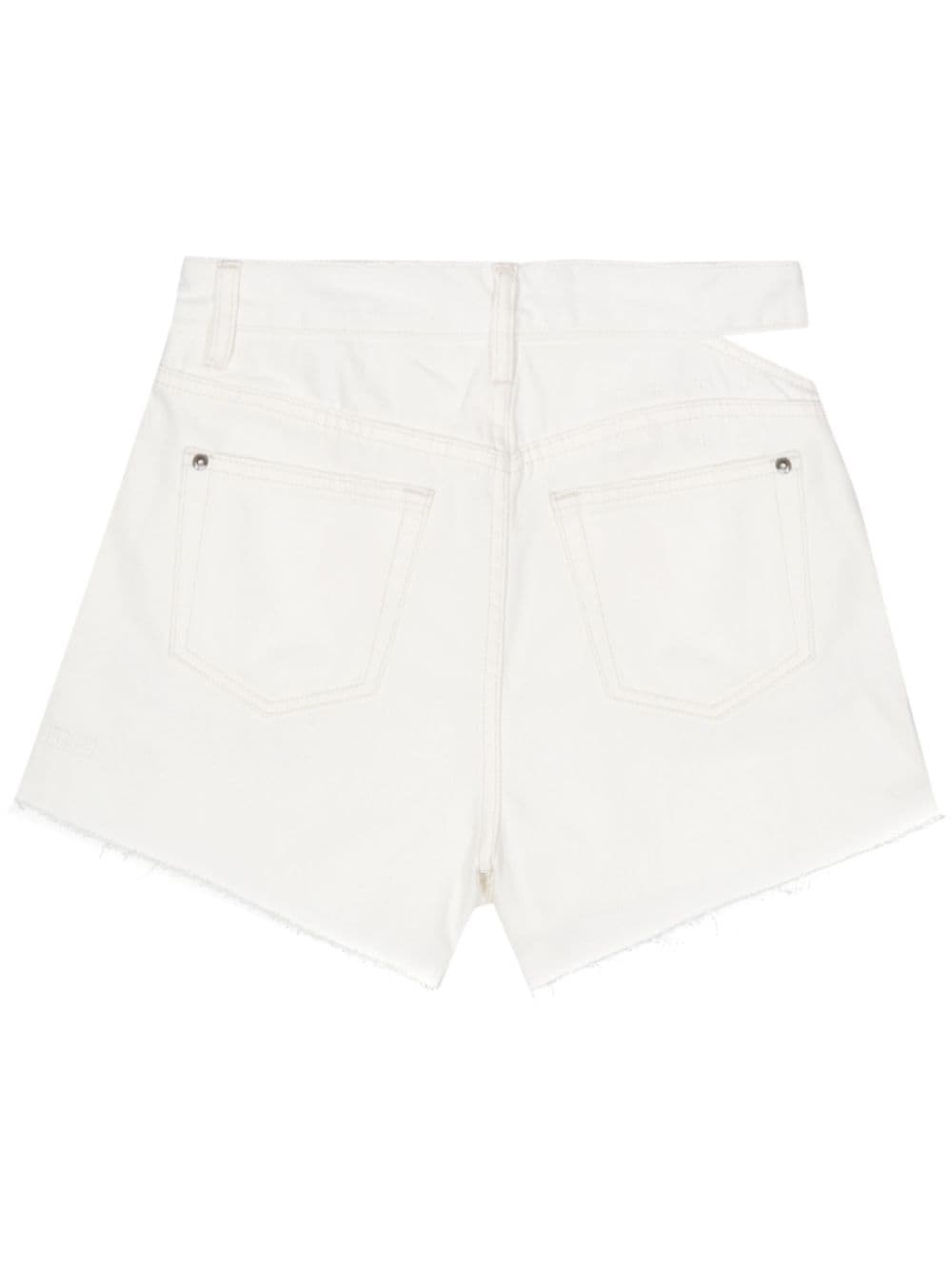 cut-out-detail denim shorts - 2