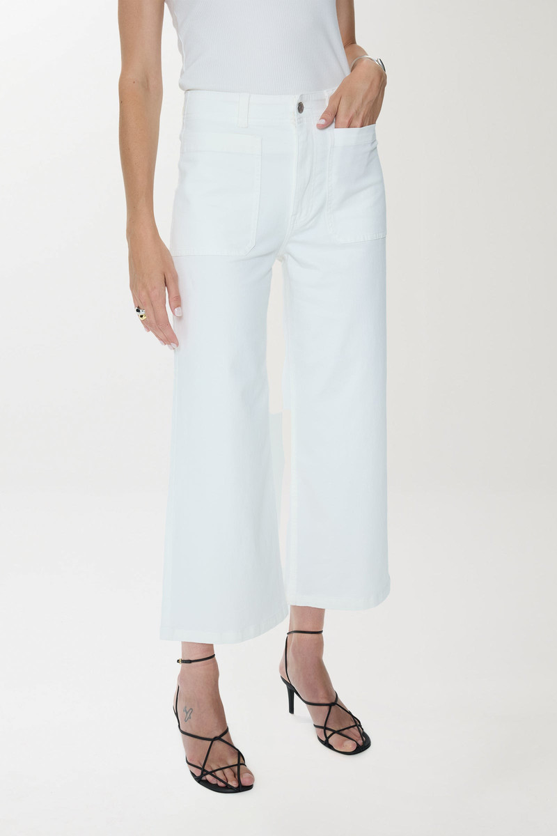 ZOOEY PATCH POCKET UTILITY PANT - LE BLANC 1