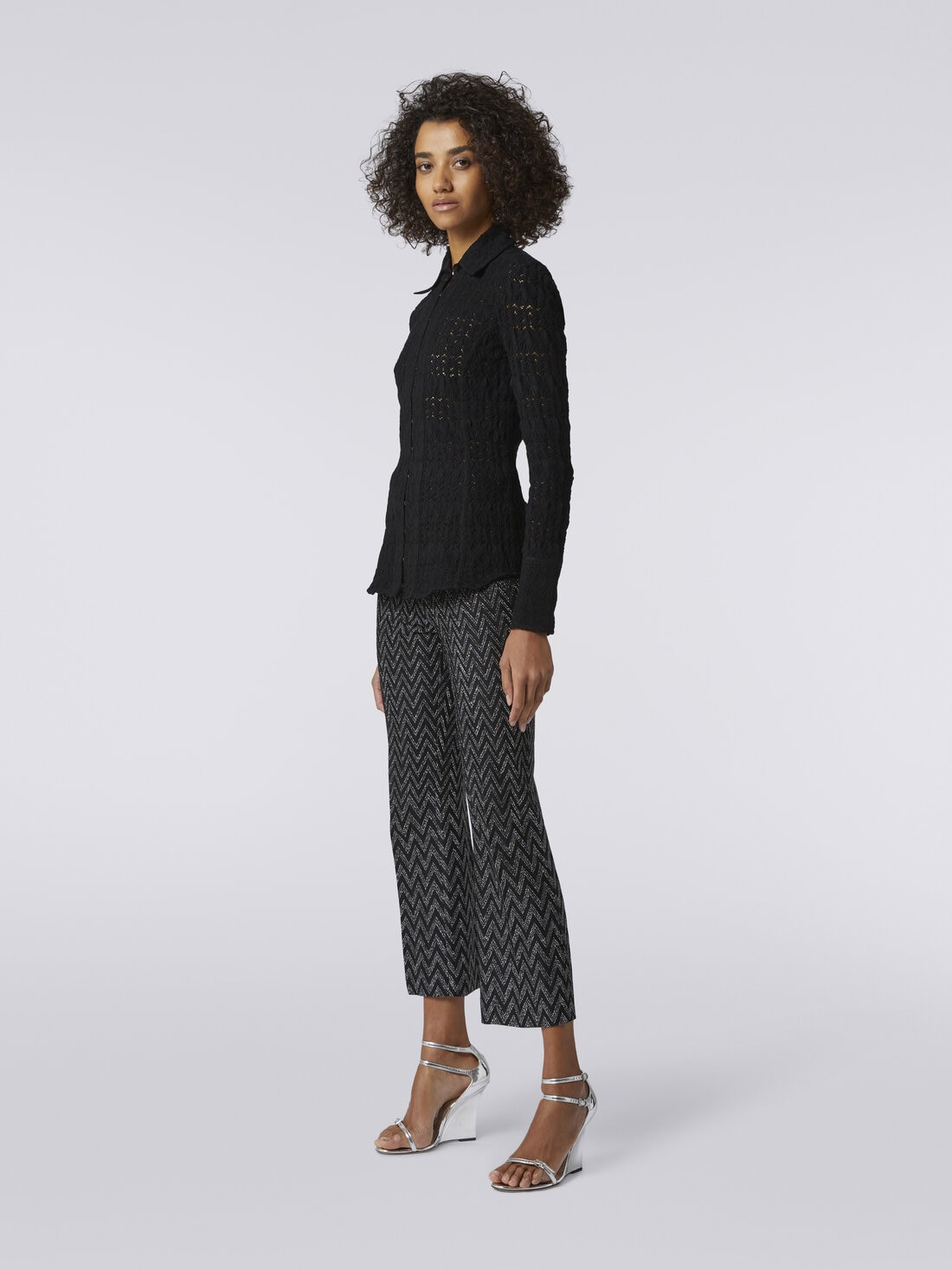 Viscose blend lace-effect shirt - 3
