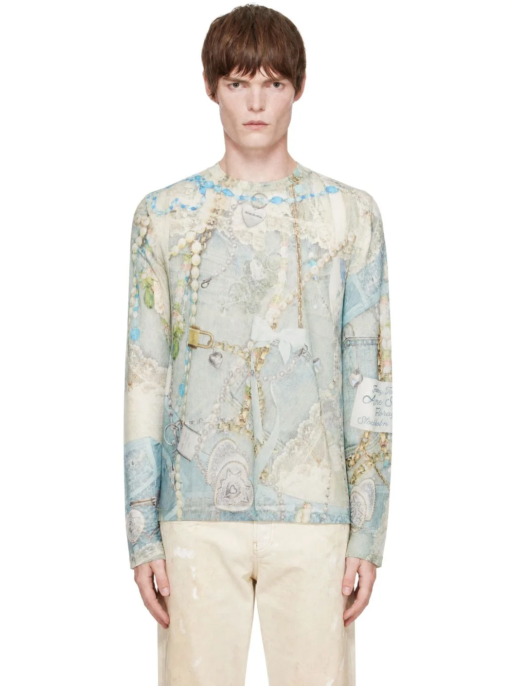 Multicolor Long Sleeve Print T-shirt - 1