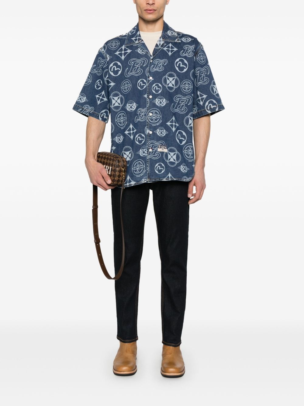 monogram denim shirt - 2