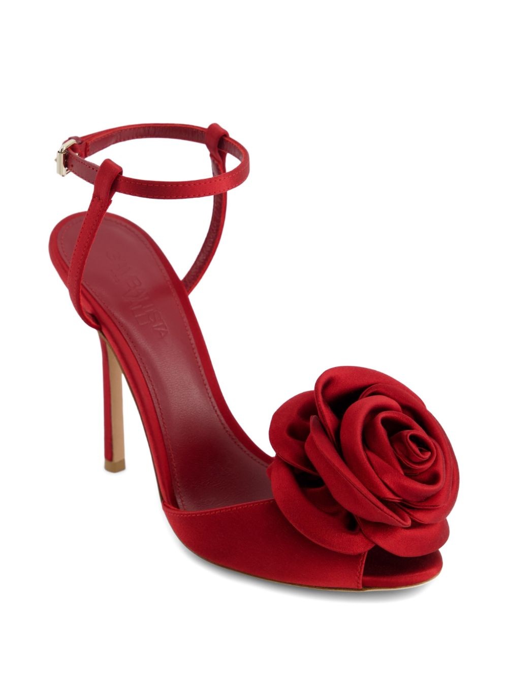110mm satin rose-embellished sandals - 2