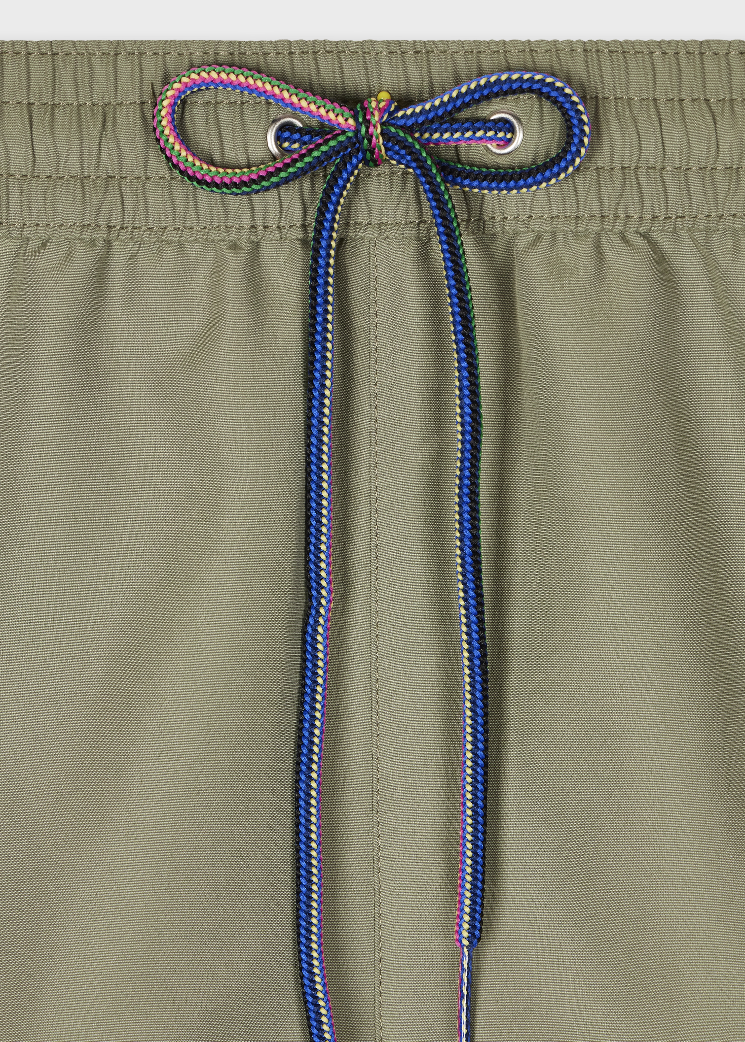 Washed Khaki Zebra Logo Swim Shorts - 4