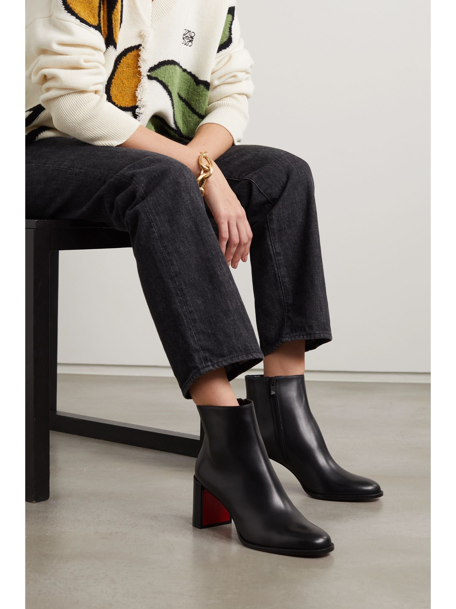Adoxa 70 leather ankle boots Black - 2