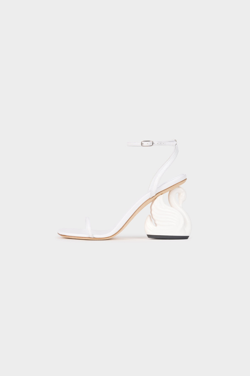 BETA SHOES WITH SWAN HEEL WHITE 1
