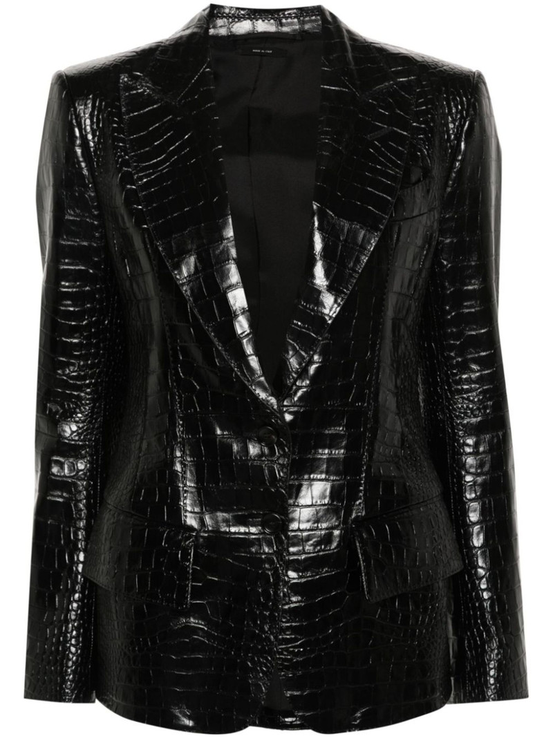 embossed-leather blazer 1