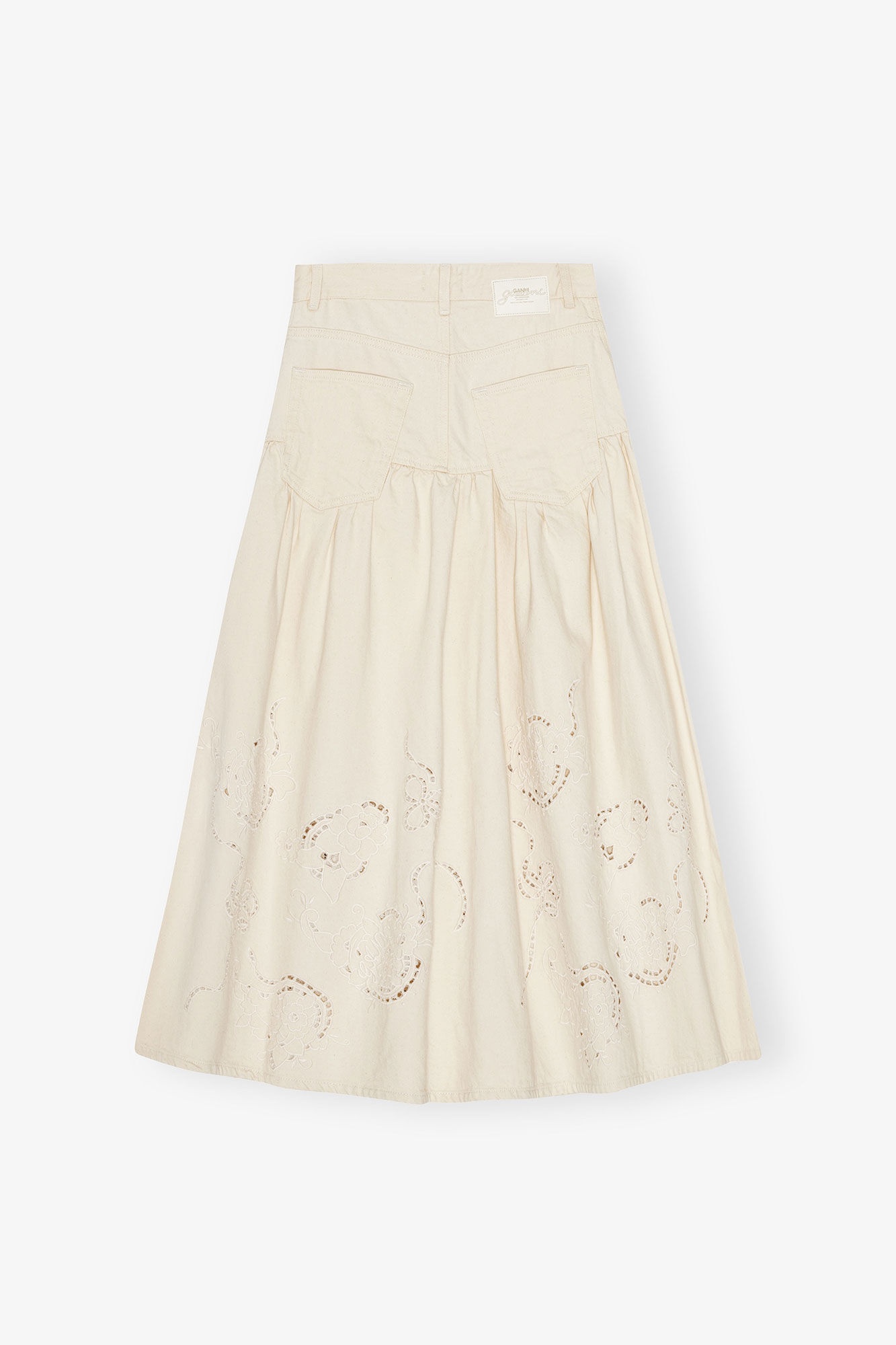 BRODERIE ANGLAISE DENIM SKIRT - 2