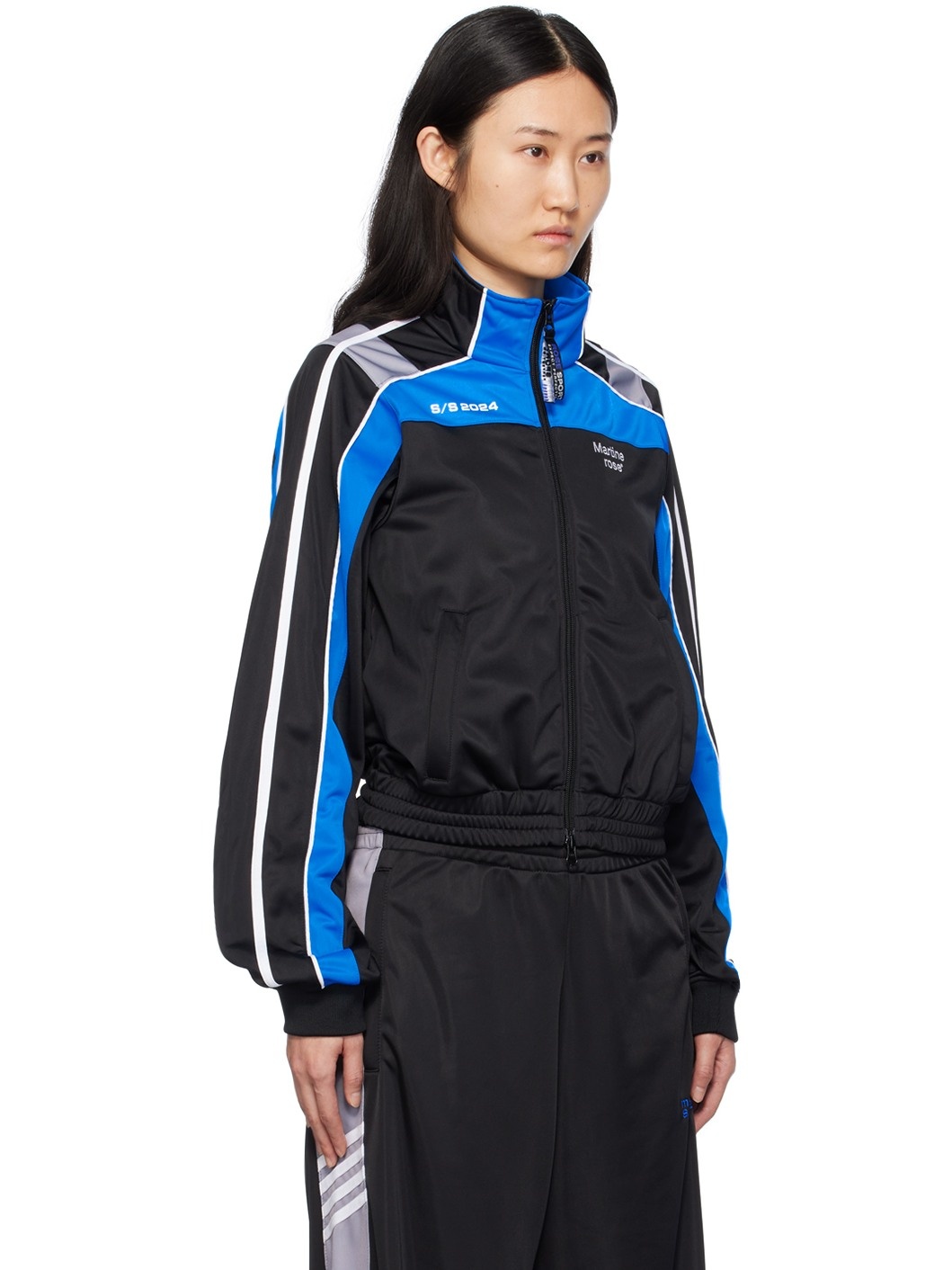 Black Shrunken Track Jacket - 2