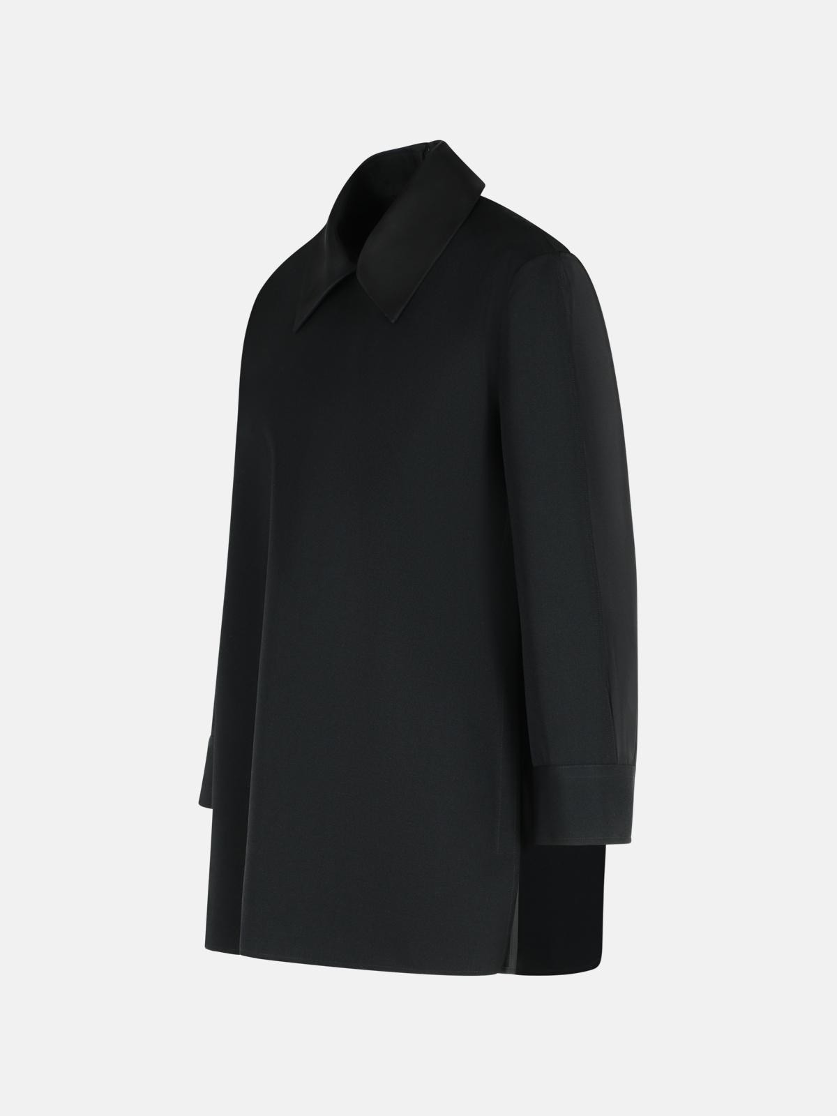 BLACK WOOL BLOUSE - 2