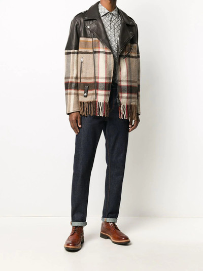 Etro checked panel biker jacket outlook