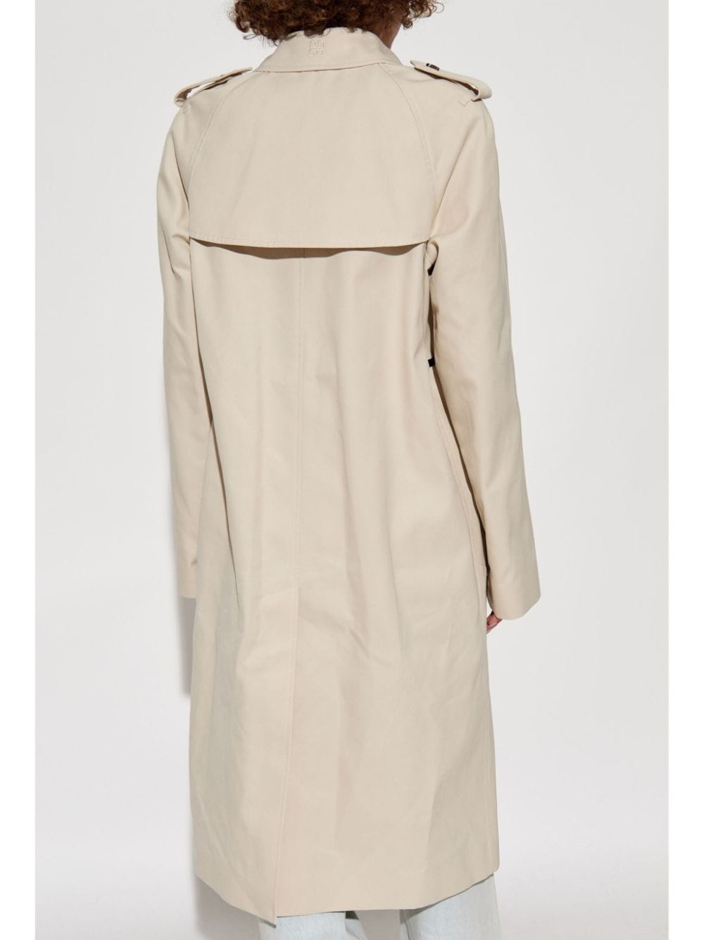 belted double-breasted trench coat - 4