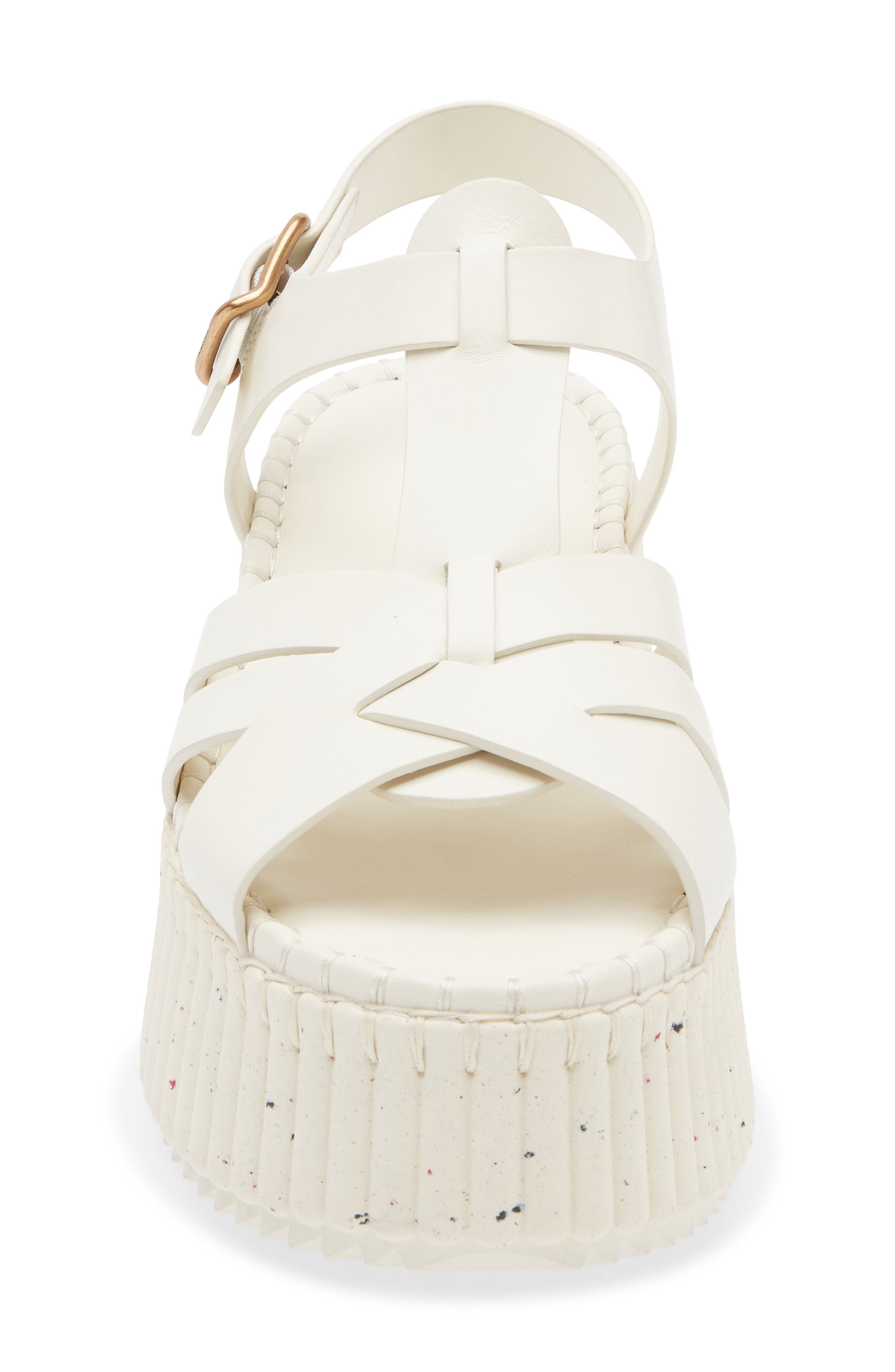 Chloé Nama Wedge Platform Sandal in Eggshell at Nordstrom - 4