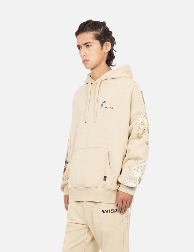 Tattoo Koi Print Hooded Sweatshirt 7