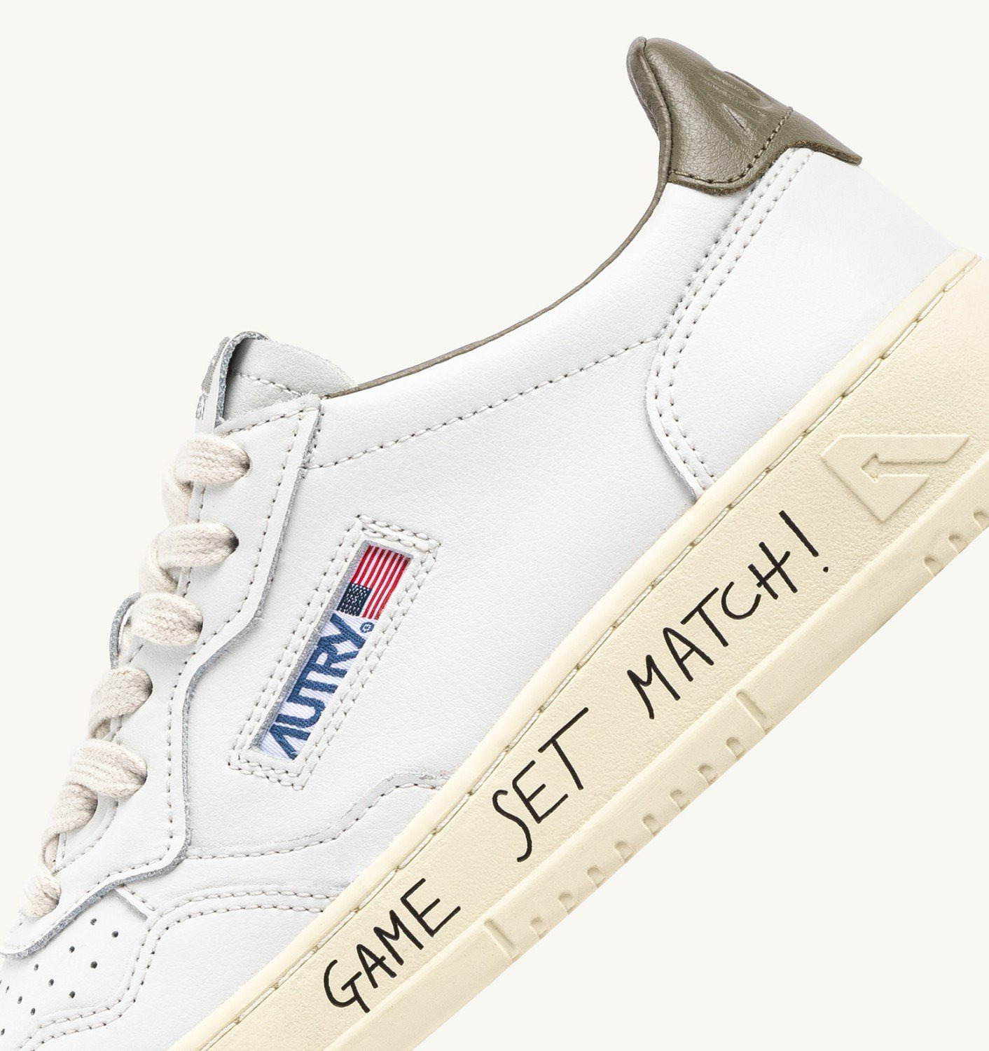 MEDALIST LOW SNEAKERS IN LEATHER COLOR WHITE AND COVERT GREEN WITH LETTERING - 6