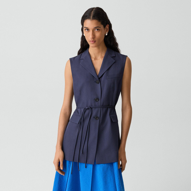 Vented Vest in Washed Twill 2