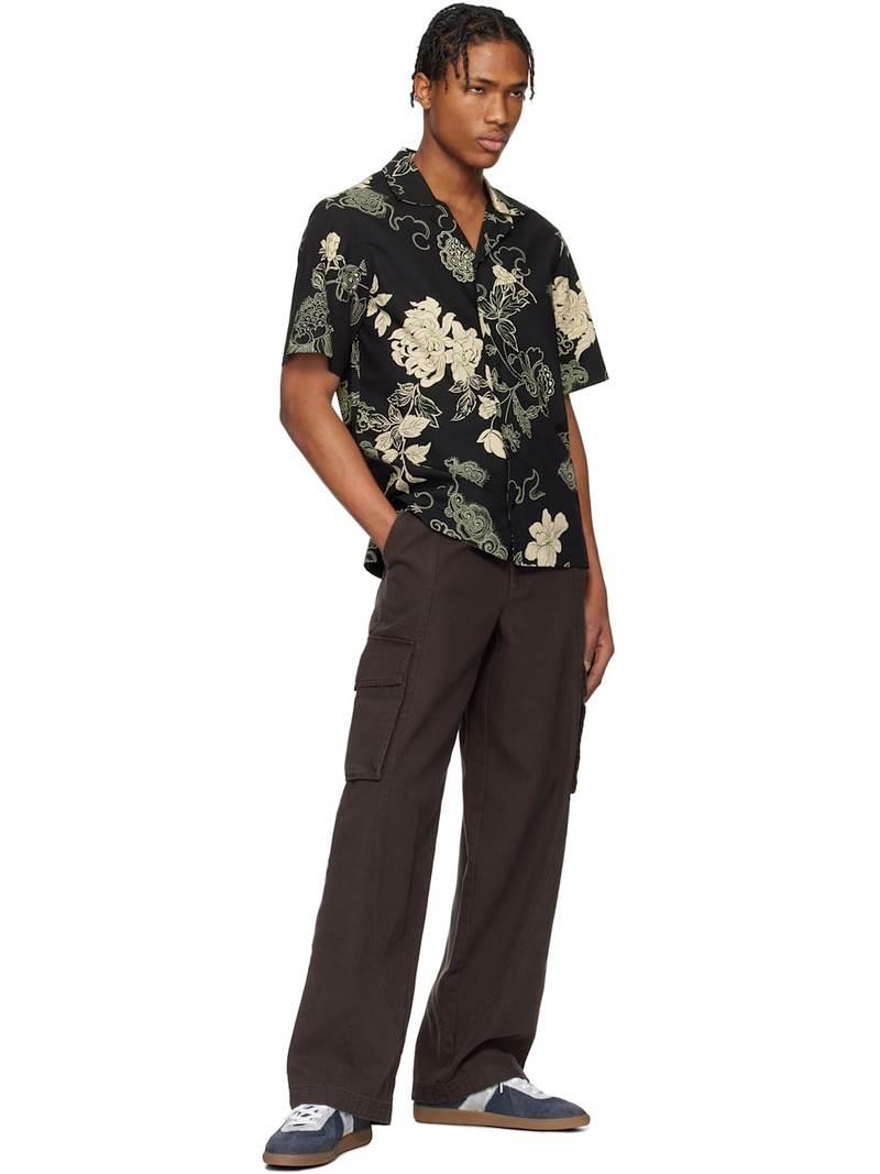 Moncler Black Floral Print Cotton Shirt outlook