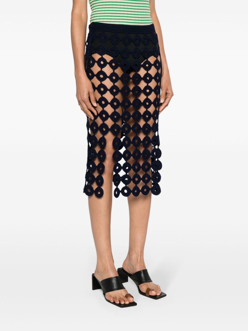 Stanza crochet-knit midi skirt - 3