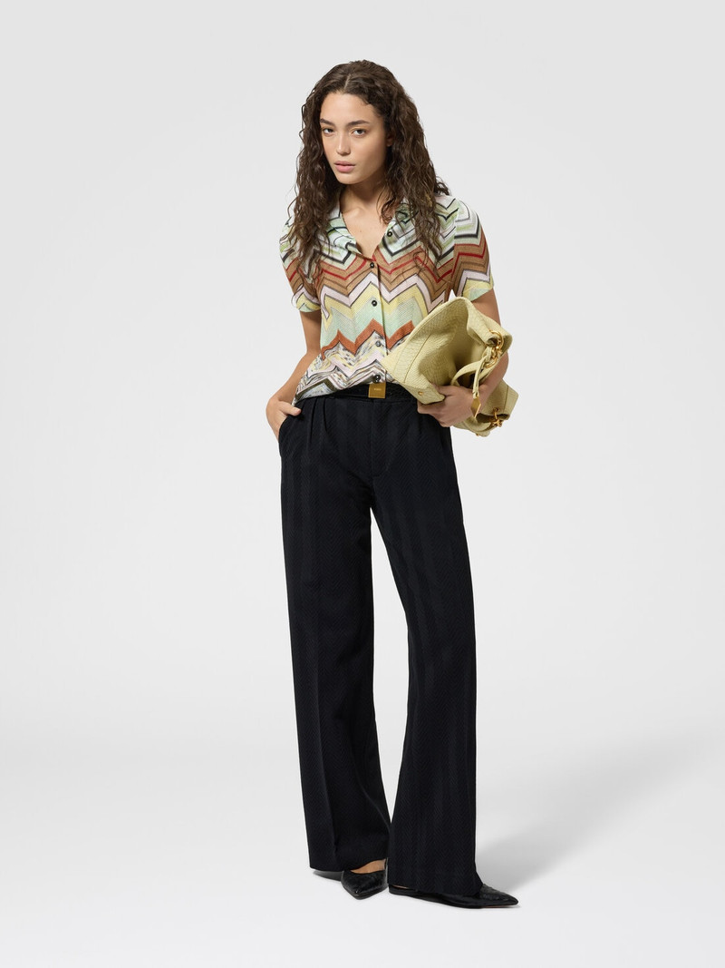 Missoni Tone-on-Tone Zigzag Cotton and Viscose Classic Trousers outlook