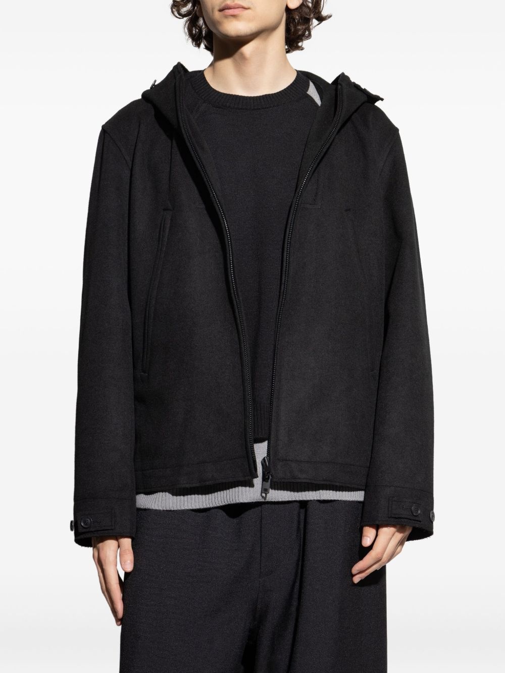 hooded zip-front jacket - 3