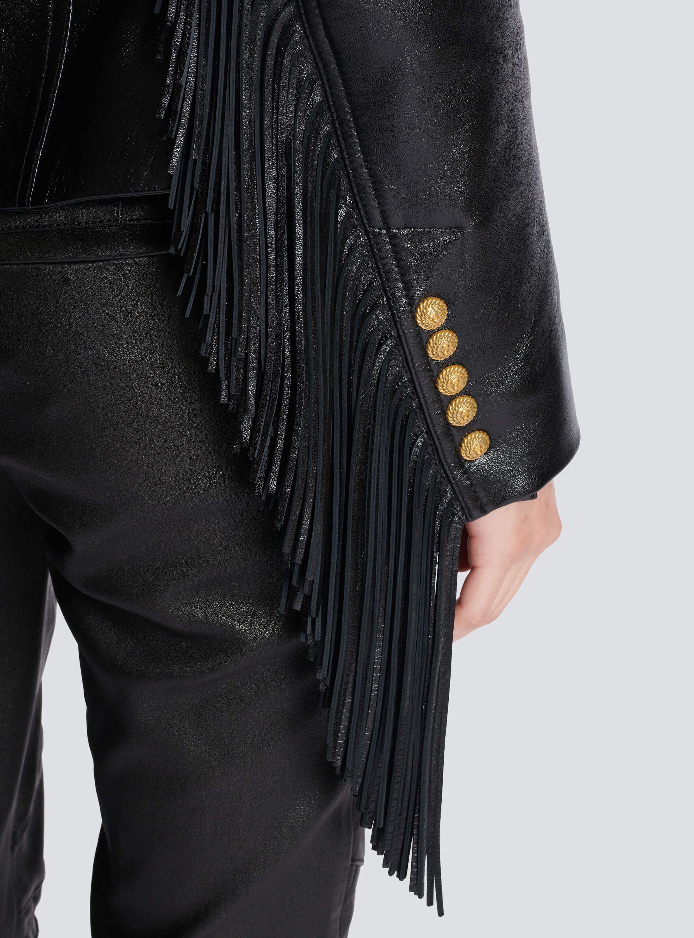 Jolie Madame fringed leather jacket - 8