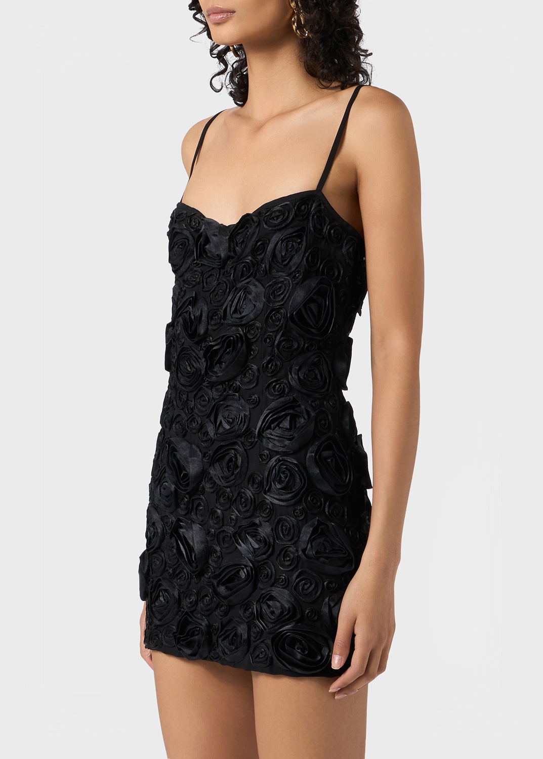 SLIP DRESS WITH 3D EMBROIDERY ROSES - 5