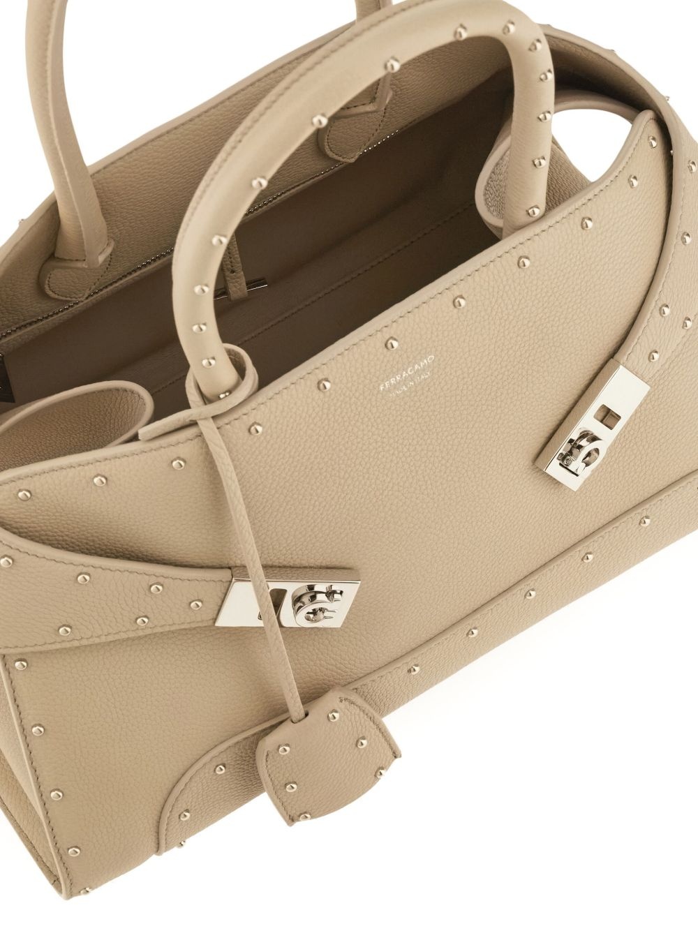 stud-embellished structured tote bag - 7