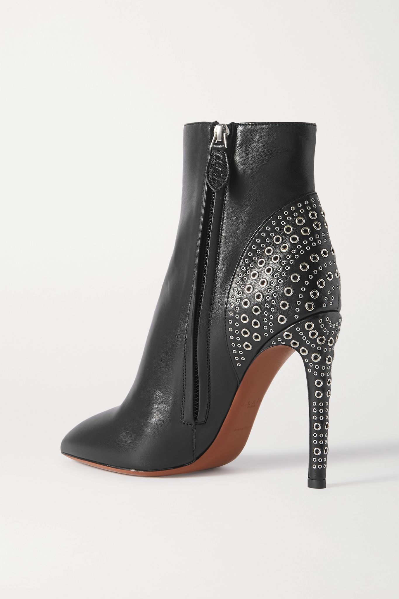 110 eyelet-embellished leather ankle boots - 3