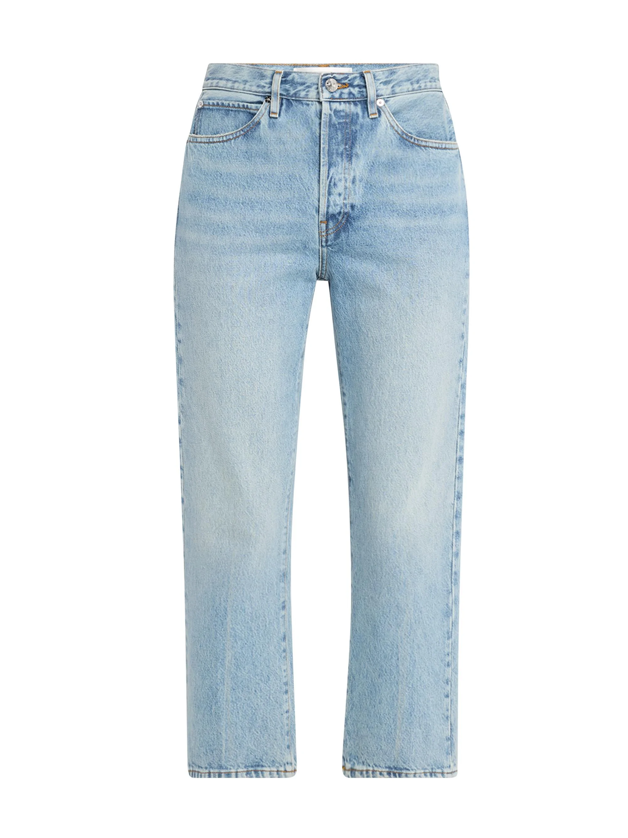 Women's The Vertical Crop High-Rise Straight-Leg Jeans - Medium Blue - 1