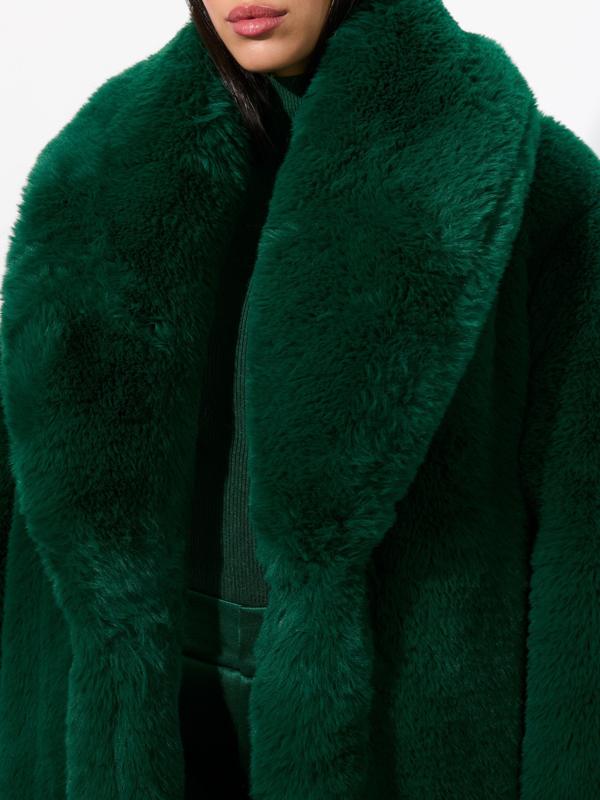 YETTA DROP SHOULDER FAUX FUR MAXI COAT - 6