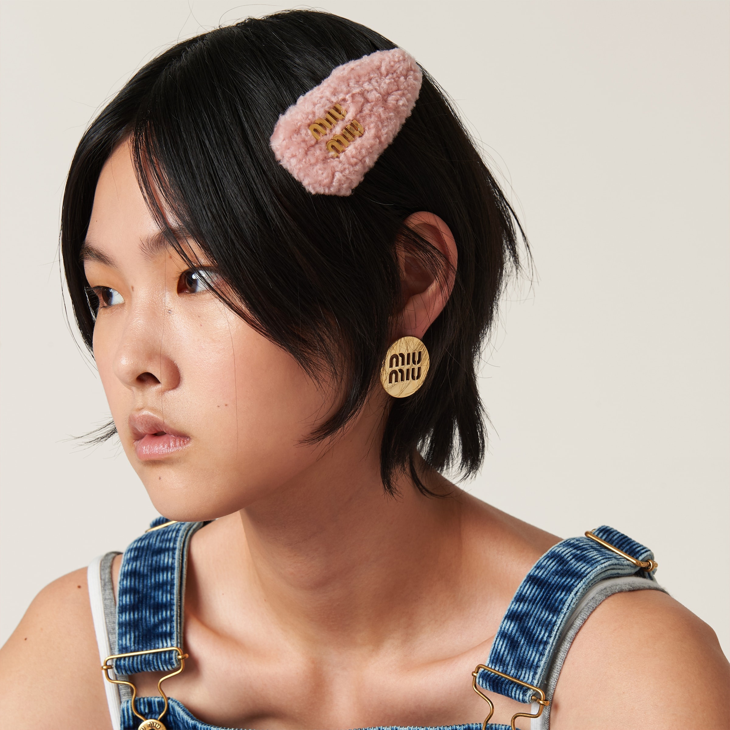 Shearling hair clip - 1