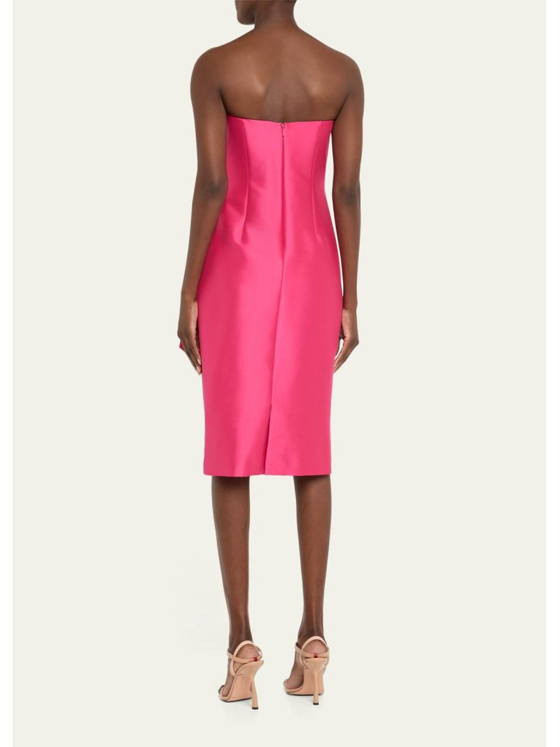 Strapless Bow-Front Mikado Midi Dress 3