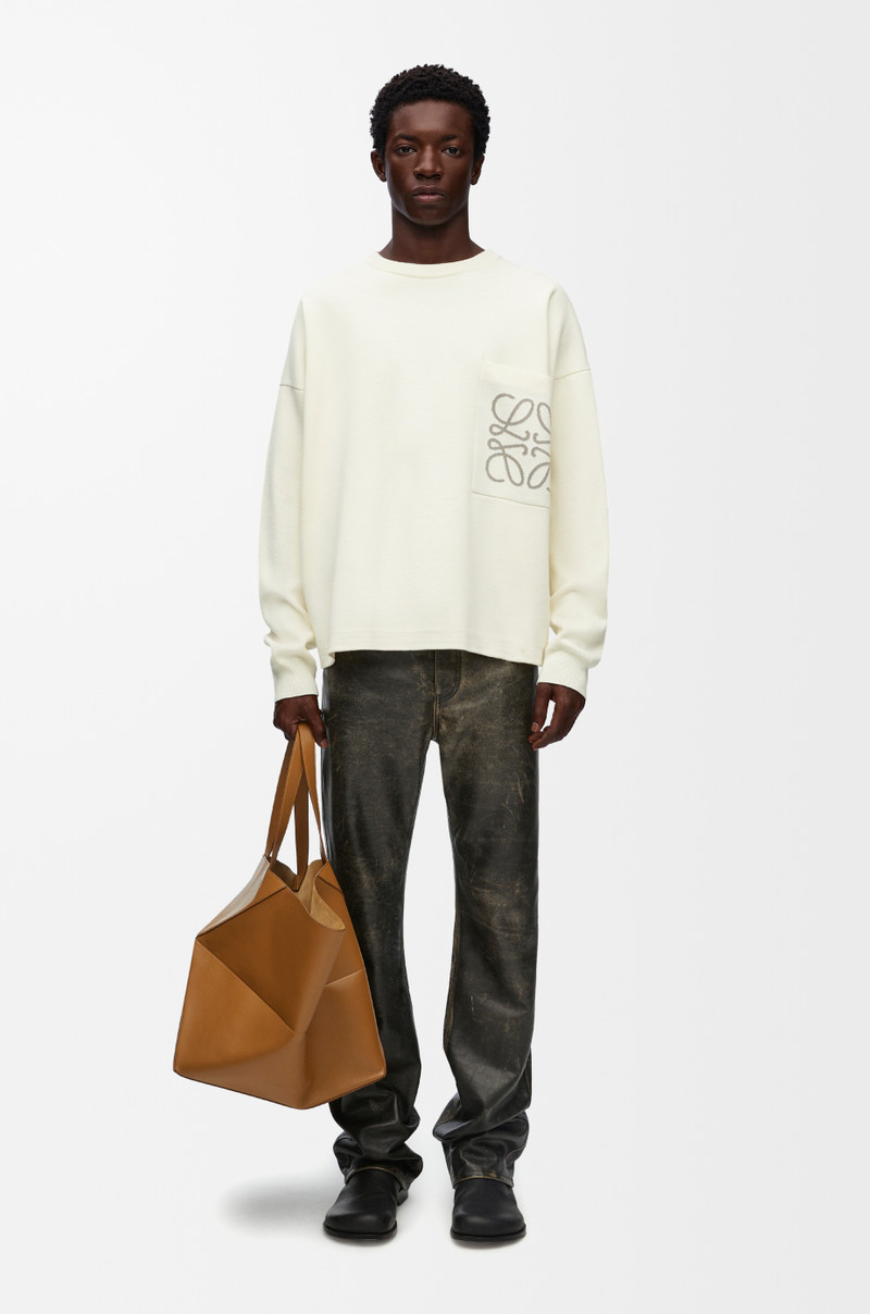 Loewe Anagram pocket sweater in cotton and viscose outlook
