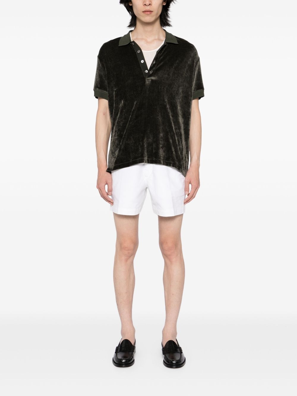 cotton satin tailored shorts - 2