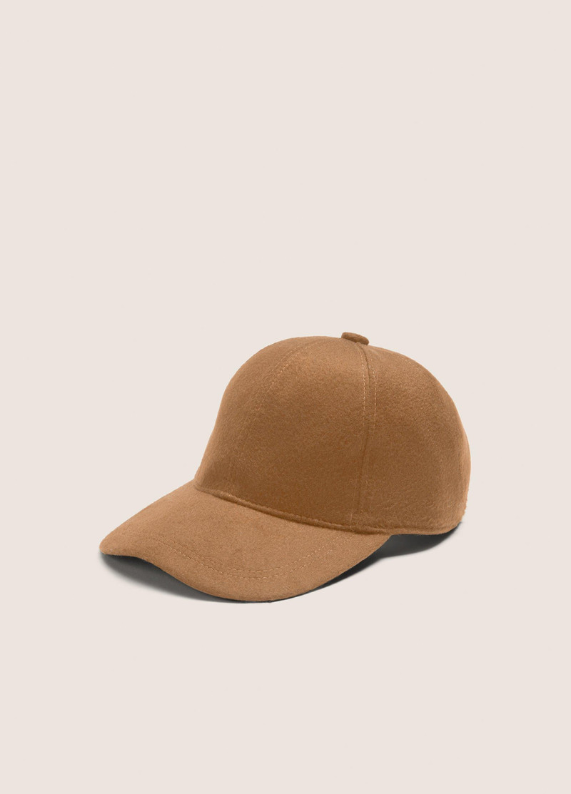 Leather-Trim Cashmere Baseball Cap 1